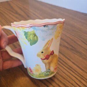 Secret Garden "Spring Blooms" Porcelain Mug - bunny, chick, Easter eggs